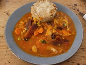 Borscht and
Ukraine Cabbage Pie at Domu in Bangor