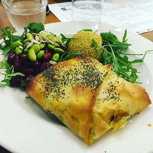 vegan asian veg yufka at Domu in Bangor