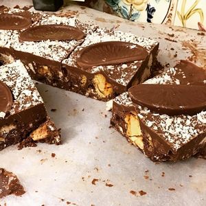 orange tiffin with cinder toffee and shortbread at Domu in Bangor