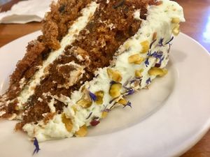 Gf carrot cake with avocado frosting at Domu in Bangor