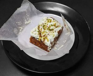 Carrot cake at Domu in Bangor