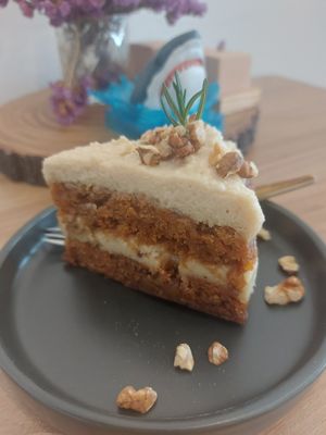 Carrot cake with cashew frosting at The Dorm Bakery in Chiang Mai