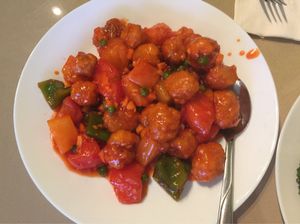 Sweet & Sour balls at Delicious Vegetarian Restaurant in Winnipeg