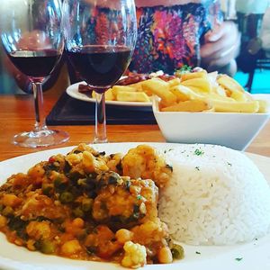 Chickpea and red lentil dhal at Green Man in Colne