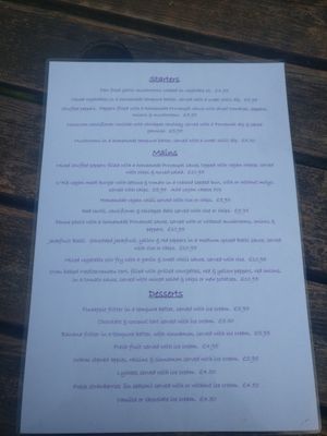 Amazing vegan menu! at Green Man in Colne