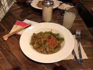 spinach pasta at Macchina Pasta Bar in Barcelona