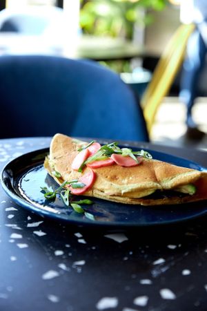 chickpea omelette at Lexi's Healthy Eatery in Rosebank