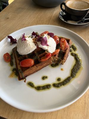Vegan gluten free waffles   at Lexi's Healthy Eatery in Rosebank