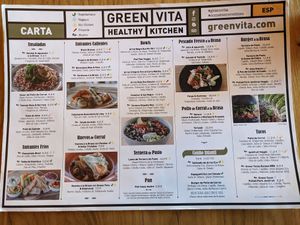 The menu at GreenVita - Diagonal Mar in Barcelona
