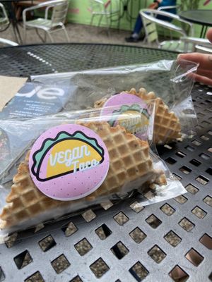 Vegan Ice Cream Tacos  at Furniture City Creamery in Grand Rapids