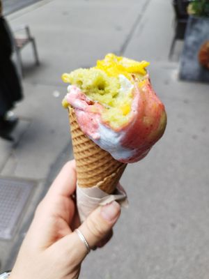Special vegan Pride Gelato ✨ (mix of several different flavours) at Schelato in Vienna