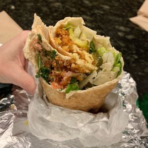 Falafel wrap is to die for  at East Side Pockets in Providence