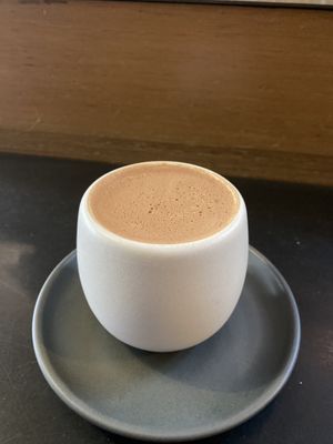 House hot chocolate- ask for vegan  at Dandelion Chocolate in San Francisco
