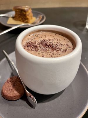 Spiced hot chocolate   at Dandelion Chocolate in San Francisco