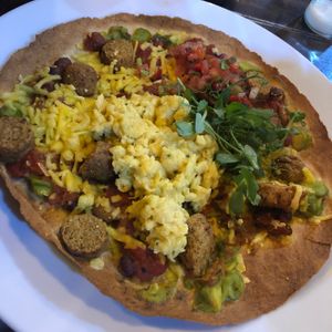 Vegan huevos rancheros  at The Bike Shed Motorcycle Club in London
