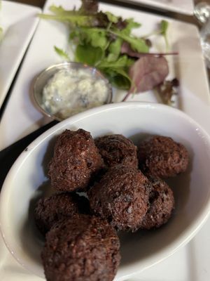 Beetroot falafel   at The Bike Shed Motorcycle Club in London
