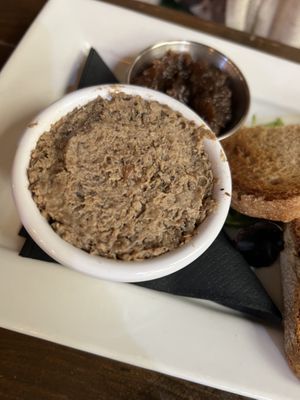 Mushroom walnut pate  at The Bike Shed Motorcycle Club in London
