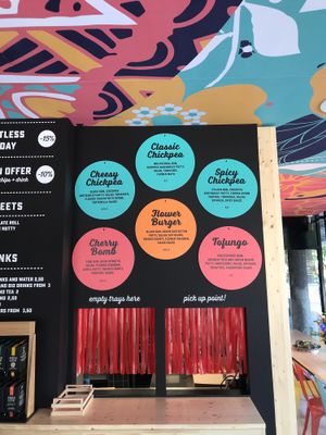 The menu at Flower Burger in Rotterdam