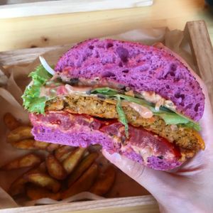 🍒 Cherry 🍒 bomb burger at Flower Burger in Rotterdam