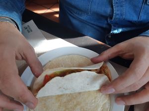 Main: jackfruit fajitas (2) at Vegania in Madrid