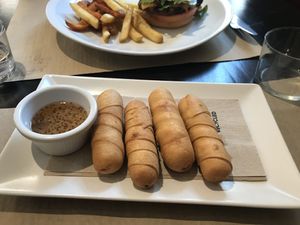 Tequeños con salsa  at Vegania in Madrid