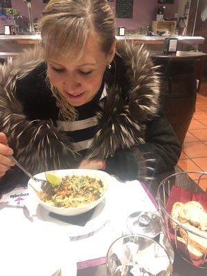 Tallarines de arroz 9,50€ at Vegania in Madrid