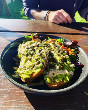 Smashed avo   at Paseyo in Mullumbimby