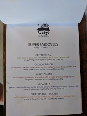 Smoothies at Paseyo in Mullumbimby