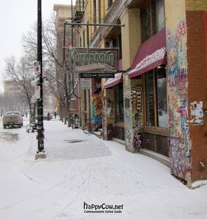 Front view at Mondragon Bookstore and Coffeehouse in Winnipeg