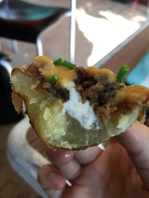 Cross section - super yummy! Though I found I could barely taste the mushroom over the potato at All You Eat is Love in Chiang Mai