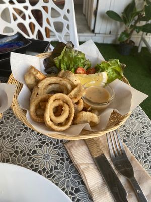 Mushroom calamari at All You Eat is Love in Chiang Mai