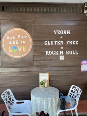 My table:) at All You Eat is Love in Chiang Mai