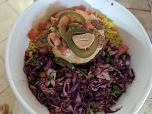 Loco Moco bowl at Choice Health Bar in Paia