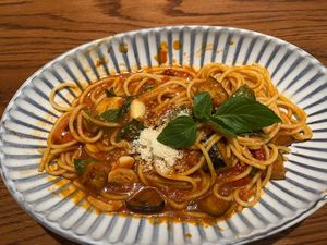 Spicy tomato pasta  at On the Table in Bangkok