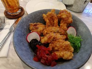 Deep fried avocado and mushroom rice bowl at On the Table in Bangkok