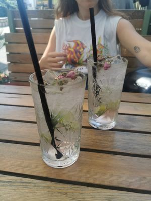 Sakura mohito with cheery liquor at King's Caffe in Malinska