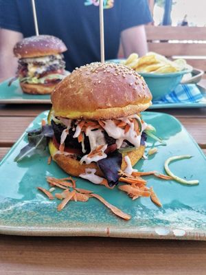 Vegan burger at King's Caffe in Malinska