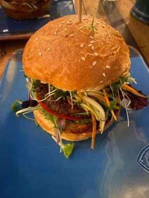 Vegan hamburger  at King's Caffe in Malinska