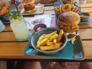 Mega burger and lemonade at King's Caffe in Malinska