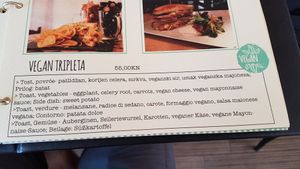 Mene for vegan and vegetarian options at King's Caffe in Malinska