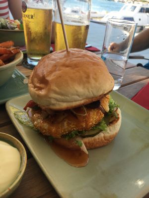 vegetarian burger with halumi cheese  at King's Caffe in Malinska