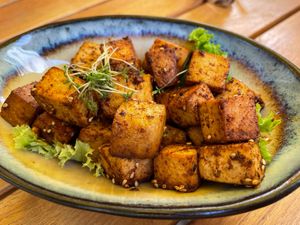 Tofu   at My Secret Garden Cafe in Vienna