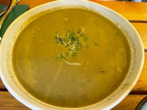 Mushroom cream soup  at My Secret Garden Cafe in Vienna