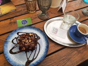 Brownie & espresso :) at My Secret Garden Cafe in Vienna