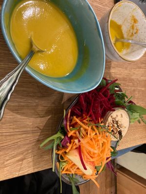 Small soup and salad  at My Secret Garden Cafe in Vienna