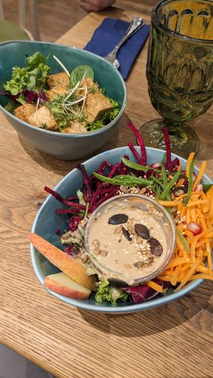 Salad and tofu at My Secret Garden Cafe in Vienna