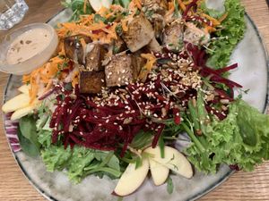 Secret garden salad with roasted tofu and tahin dressing   at My Secret Garden Cafe in Vienna