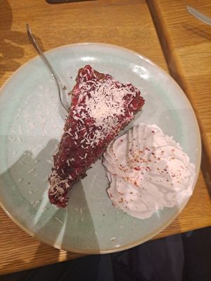 Vegan tart at My Secret Garden Cafe in Vienna