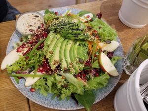 Salad with avocado at My Secret Garden Cafe in Vienna