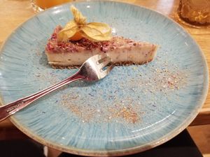Raw vegan cheesecake at My Secret Garden Cafe in Vienna